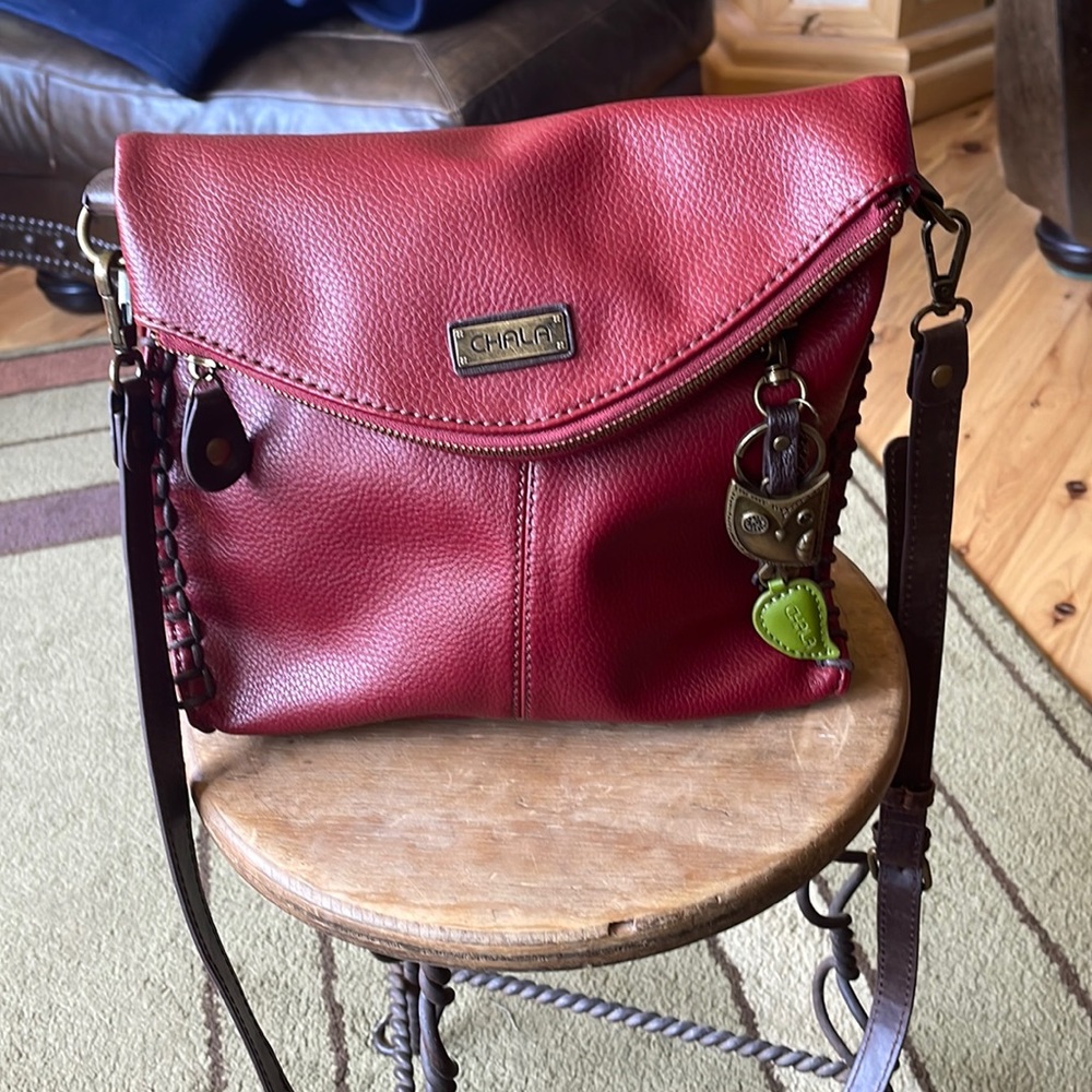 Chala Charming crossbody burgundy vegan leather bag